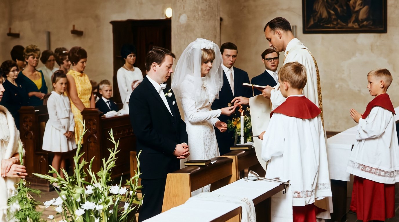 Restauriertes und koloriertes Hochzeitsfoto